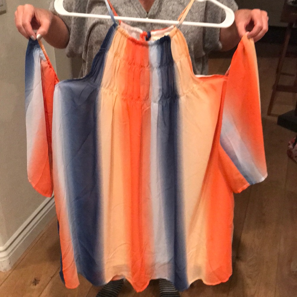 Ferris wheel cold shoulder dress by Vici